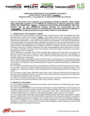 Life Sciences - Europe Business - Terms of Sale (EU version)
