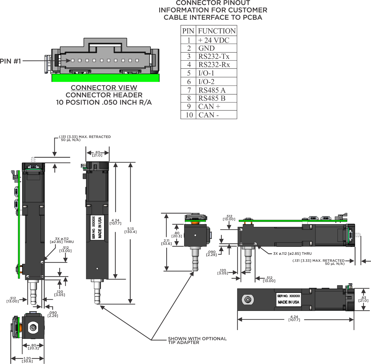 Automated air displacement pipetting module air z flex Air Z Flex drawings 1